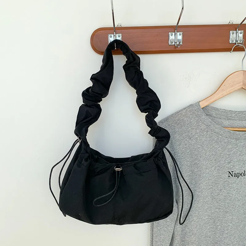Amozae-Back To School Gifts Ribbon Shirring String Shoulder Bag