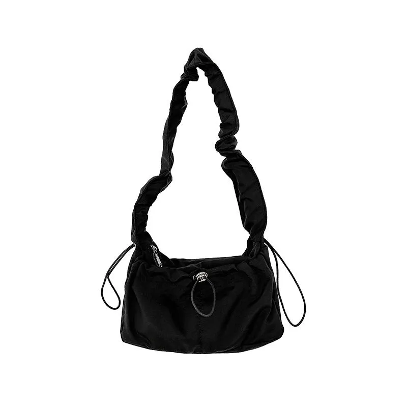 Amozae-Back To School Gifts Ribbon Shirring String Shoulder Bag