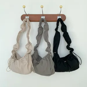 Amozae-Back To School Gifts Ribbon Shirring String Shoulder Bag