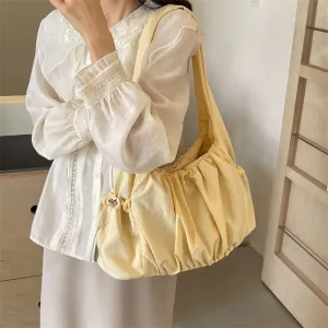 Amozae-Back To School Gifts Shirring String Big Shoulder Bag