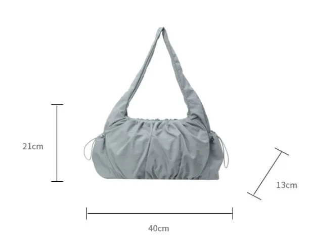 Amozae-Back To School Gifts Shirring String Big Shoulder Bag