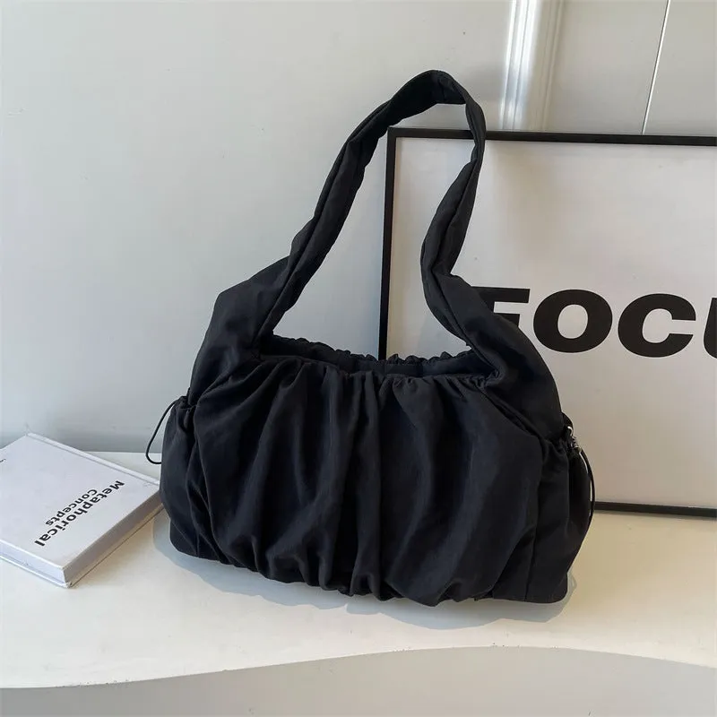 Amozae-Back To School Gifts Shirring String Big Shoulder Bag