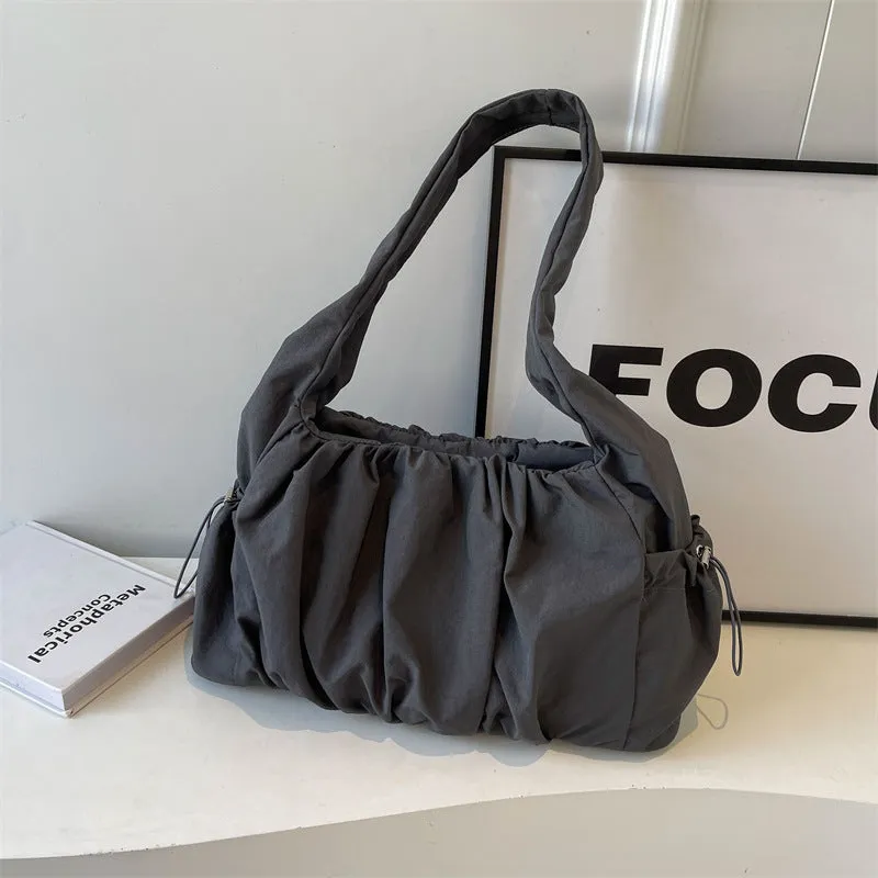 Amozae-Back To School Gifts Shirring String Big Shoulder Bag