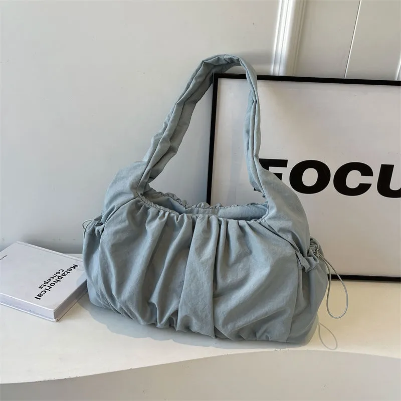 Amozae-Back To School Gifts Shirring String Big Shoulder Bag