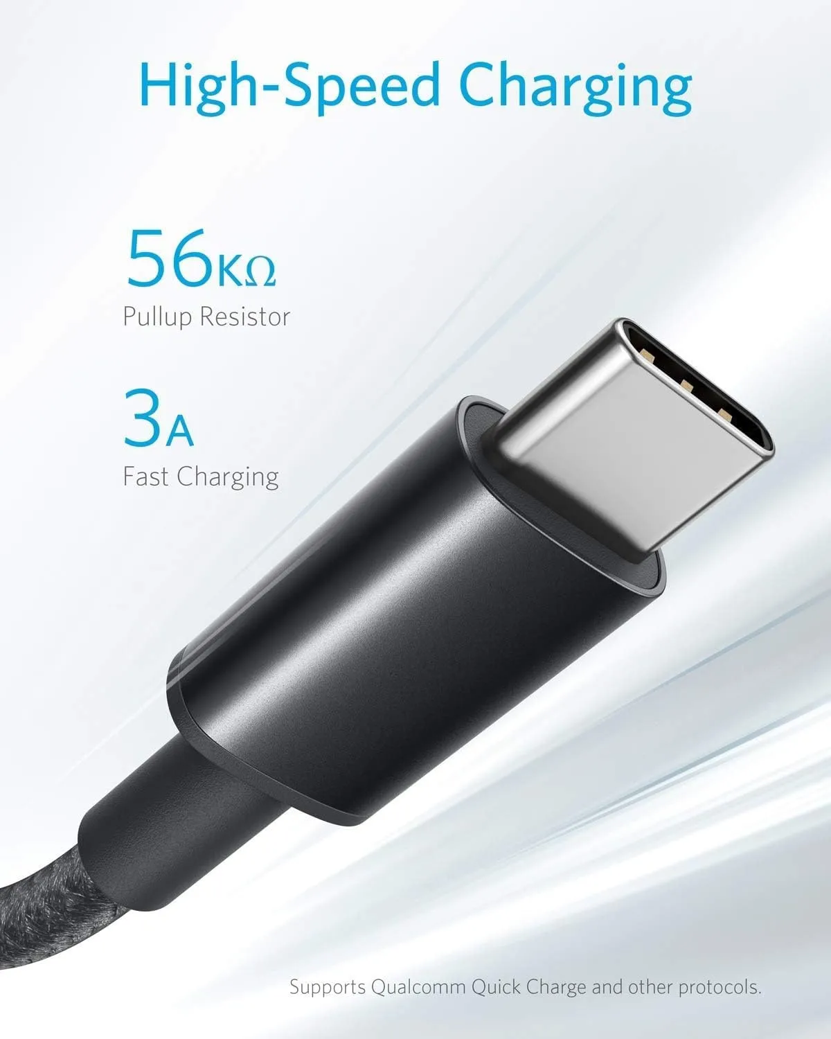 Anker Cable [2 Pack, 3FT], USB A to USB C Cable for Samsung Galaxy S10 S10 , LG V30, Beats Fit Pro and More (Black)