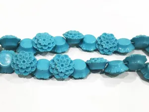 Blue Plastic Flower Stones (18 mm)