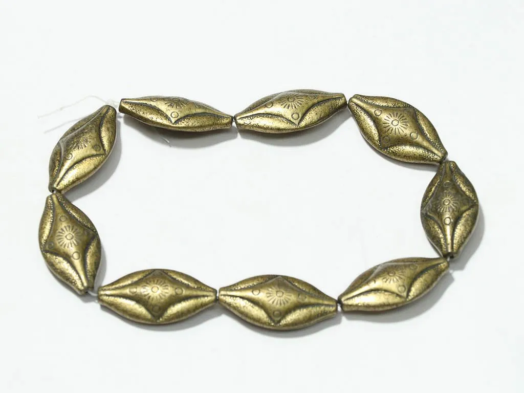 Dark Golden Designer Plastic Beads - 30x25 mm
