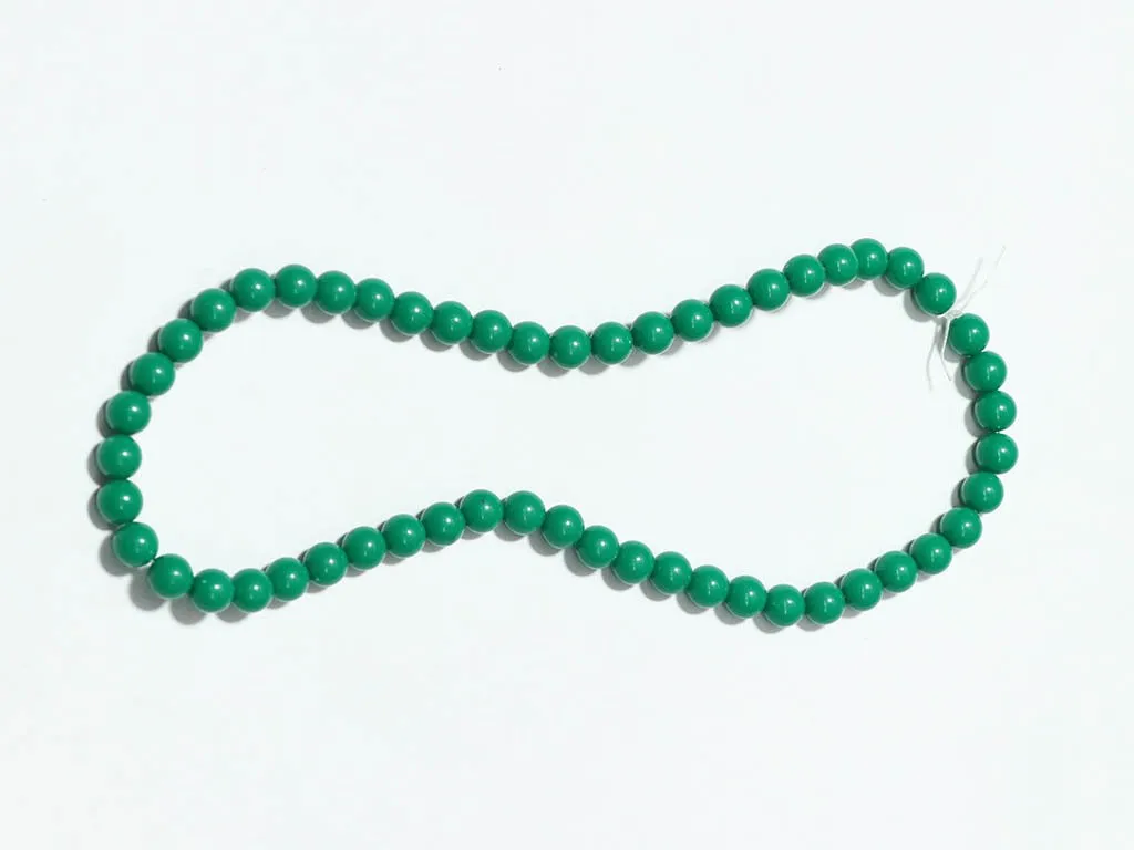 Dark Green Circular Plastic Beads - 8 mm