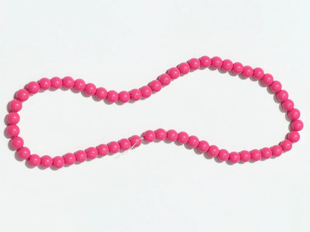 Dark Pink Circular Plastic Beads - 8 mm