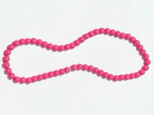 Dark Pink Circular Plastic Beads - 8 mm