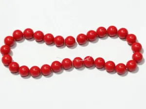 Dark Red Circular Plastic Beads - 14 mm
