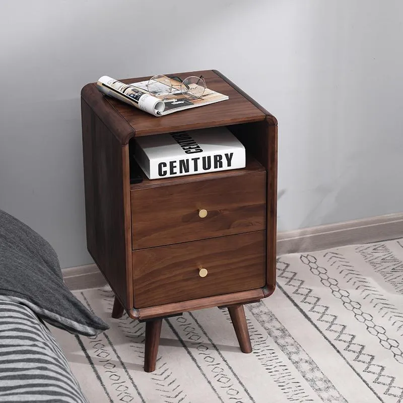 JAMES Nordic Solid Wood Bedside Cabinet Bedroom Style 35cm