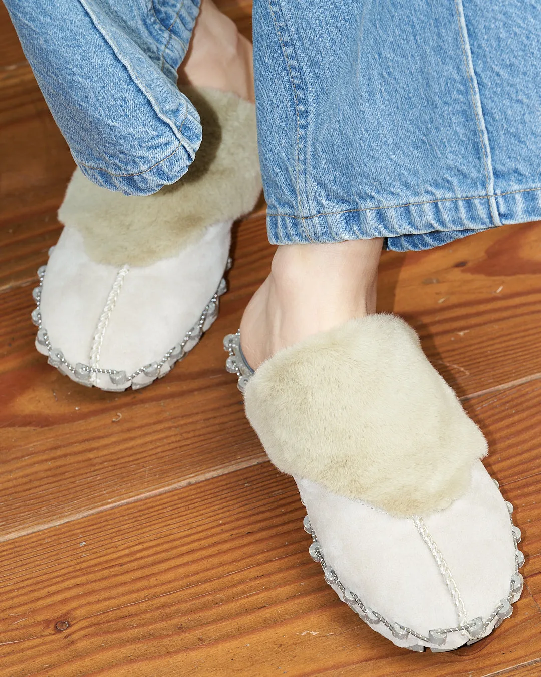 KT23A-SH【Wave Boa Slip-On】#GRAY