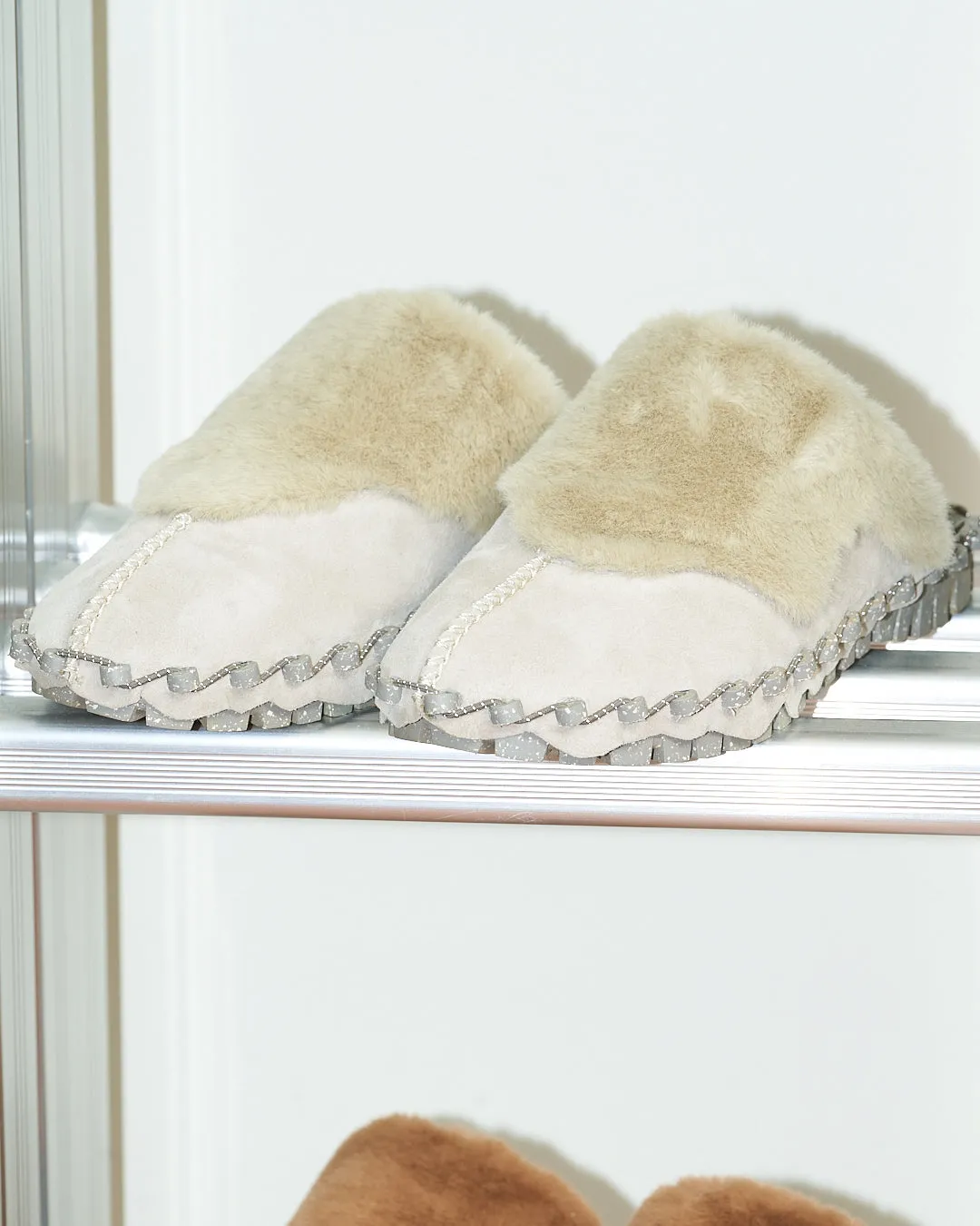 KT23A-SH【Wave Boa Slip-On】#GRAY