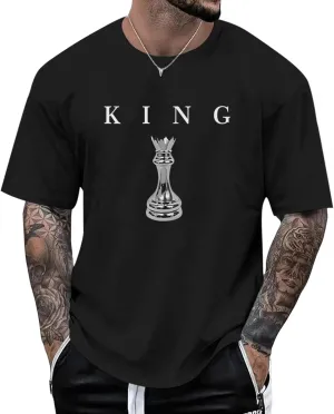 Men's King Chess Shirt Graphic Tees Designer Printed T Shirts for Men Urban Letter T-Shirt Streetwear