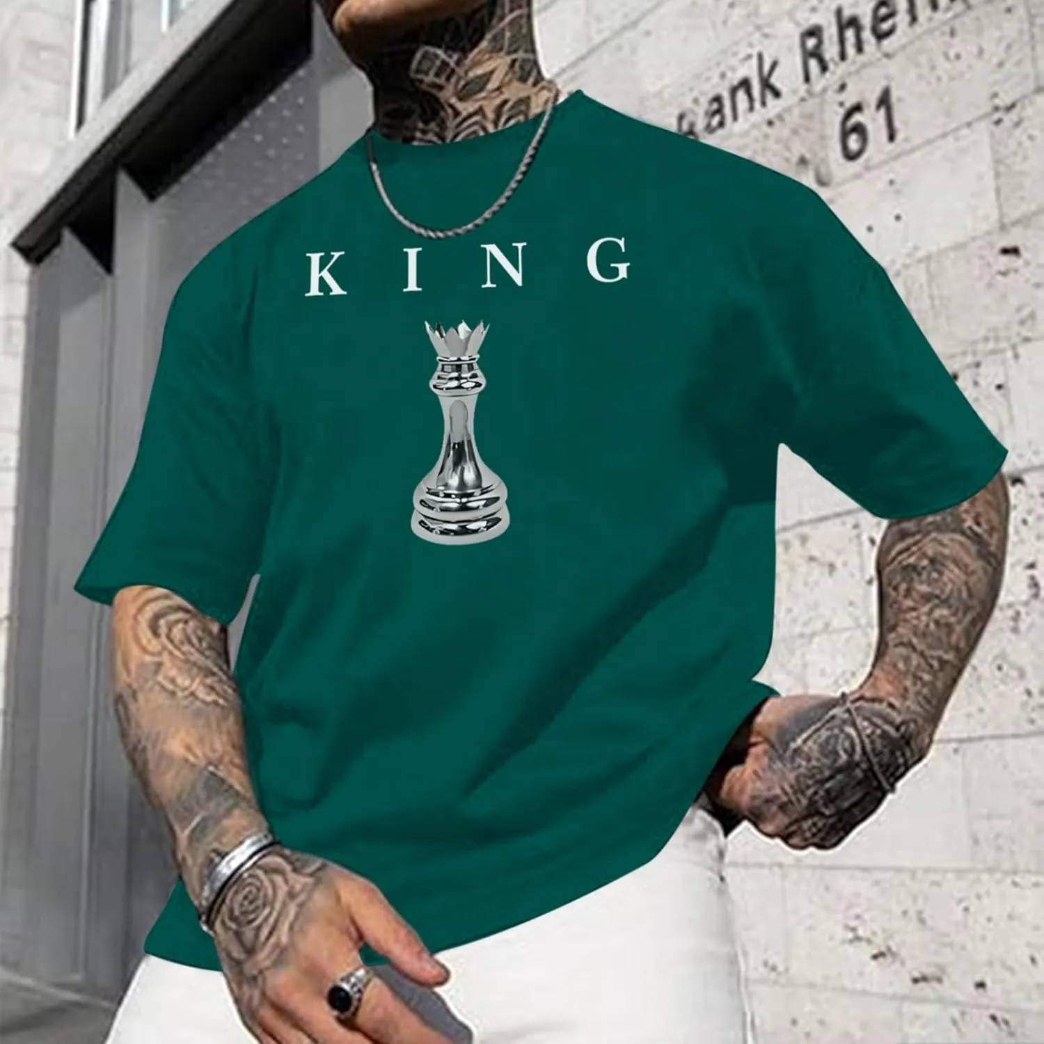 Men's King Chess Shirt Graphic Tees Designer Printed T Shirts for Men Urban Letter T-Shirt Streetwear