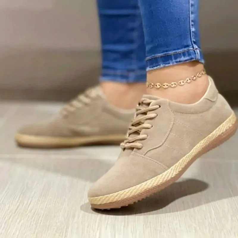 New Women's Lace-up Casual Round Toe Flat Comfort Shoes