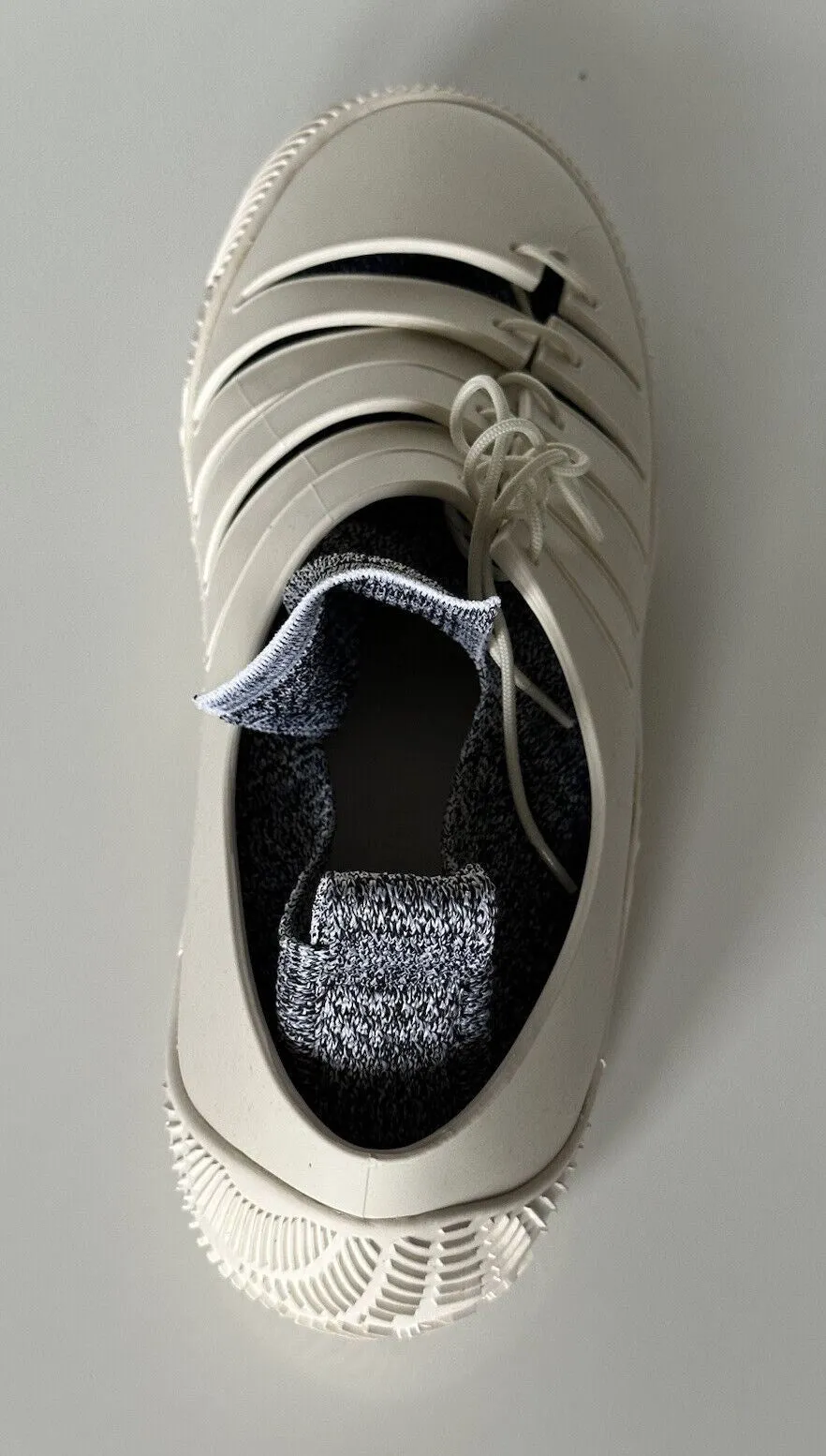 NIB $750 Bottega Veneta Tech Knit Rubber White Climber Sneakers 11 US 658725 IT
