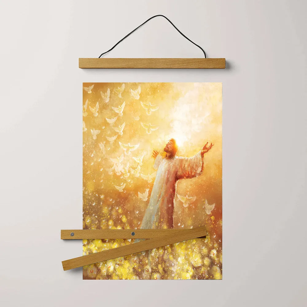 Oh, Lord Hanging Canvas Wall Art - Jesus Picture - Jesus Portrait Canvas - Religious Canvas