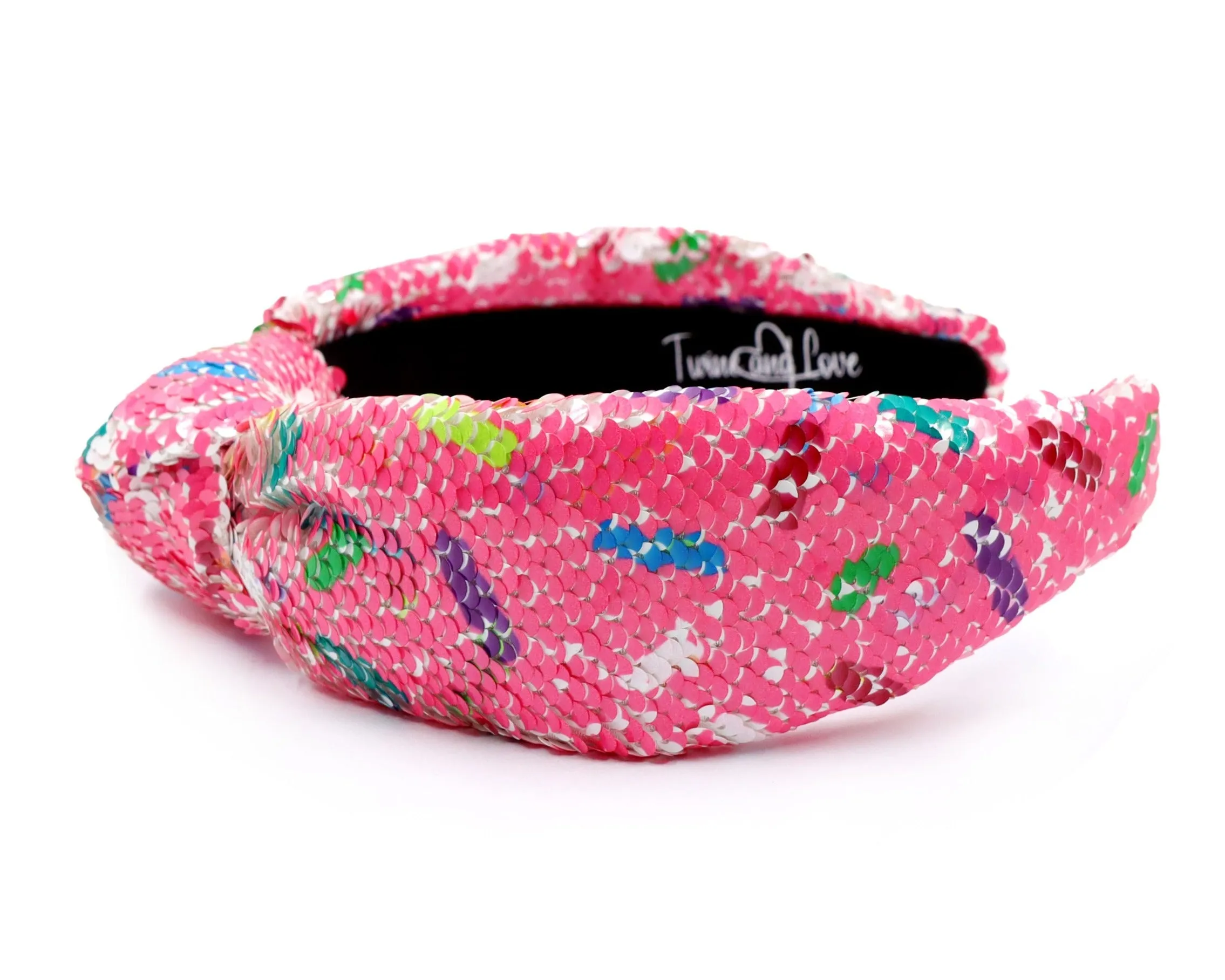 Pink Sequin Sprinkles Knot Headband
