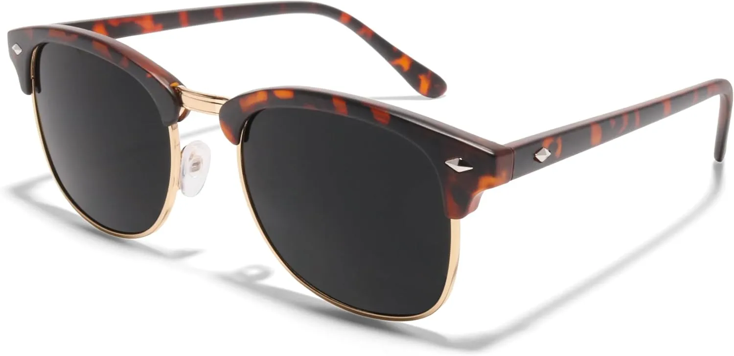 ShadyVEU Super Dark Black Sunglasses UV Protection Lens Spring Hinge 80s Vintage Retro Inspired Shades