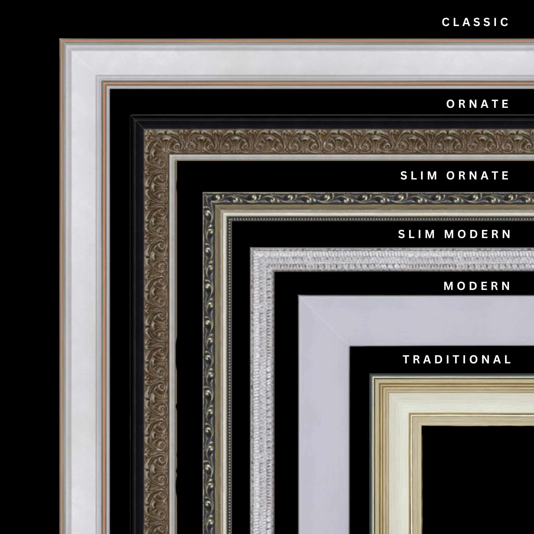 Silver 40x12 Picture Frame Ornate Traditional Classic Antique