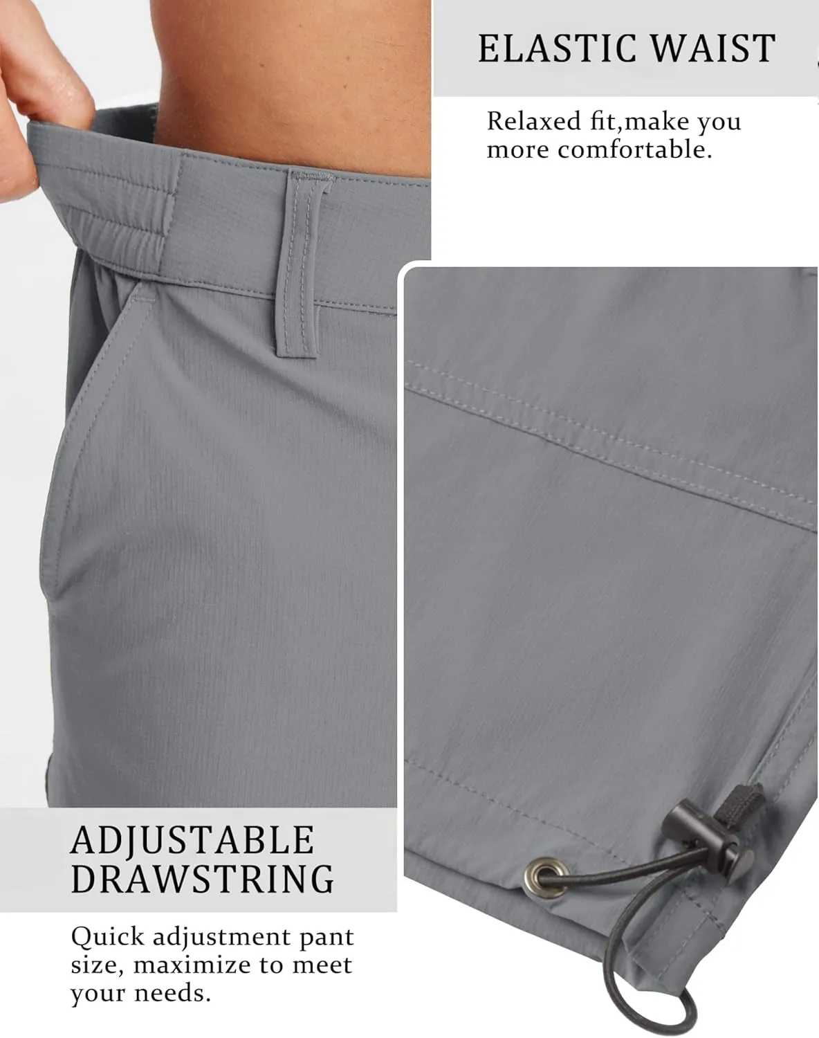 TACVASEN Men's Capri Pants Quick Dry Cargo Hiking Water Resistant Work Summer Long Shorts Below Knee