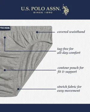 U.S. Polo Assn. Mens Bikini Underwear - 6 Pack String & Classic Cut Mens Briefs (Sizes XL-3XL, Big & Tall)